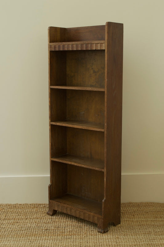 Limed Oak Reeded Waterfall Bookcase