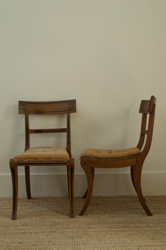 Set of Four C19th Greek Key Dining Chairs