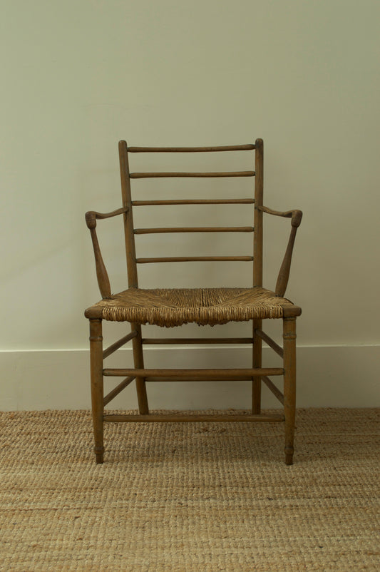 19th Century Sussex Rush Seat Armchair