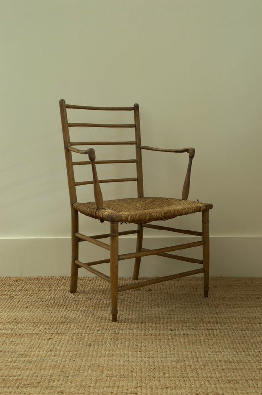 19th Century Sussex Rush Seat Armchair